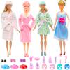 Doll Sleeping Clothes Accessories 28 Pcs Including 4 Sets Bathrobes Pajamas, Bath Towel , 4 Headband, 12 Toiletries, 8 Accessories, 3 Slippers for 11.5 Inch Girl Dolls Storytelling Bathroom Playset view 1