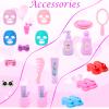 Doll Sleeping Clothes Accessories 28 Pcs Including 4 Sets Bathrobes Pajamas, Bath Towel , 4 Headband, 12 Toiletries, 8 Accessories, 3 Slippers for 11.5 Inch Girl Dolls Storytelling Bathroom Playset view 3