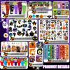 202PPCS Halloween Party Favors,Stationery Set Goodie Bags Stuffers for Kids School Classroom Prizes Trick or Treat Gifts Bags Fillers include Pencils,Erasers,Rulers,Halloween Stickers,Stamper,Notepads view 2