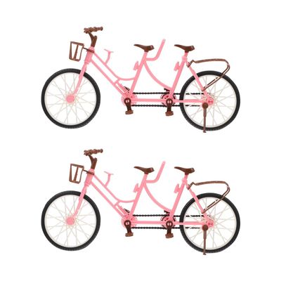 SUPVOX Two-Seater Doll Bike Accessories Miniature Toy Bicycle Model with Pedals for Kids Indoor Outdoor Play and Desktop Decoration
