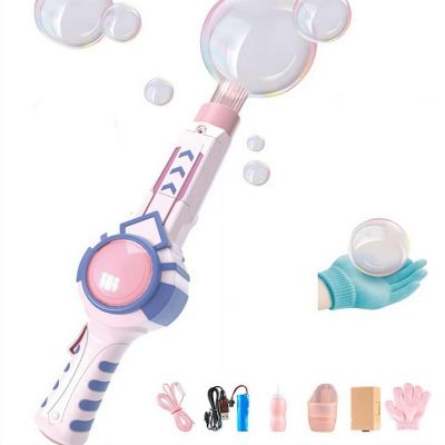 Elastic Bubble Fog Wand,Bubble Makers Machine Elastic Bubble Fog,Colorful Bubble Makers,Interactive Bubble Wands Toys,Rechargeable Bubble Wand with Lights for Party,Summer Outdoor Games