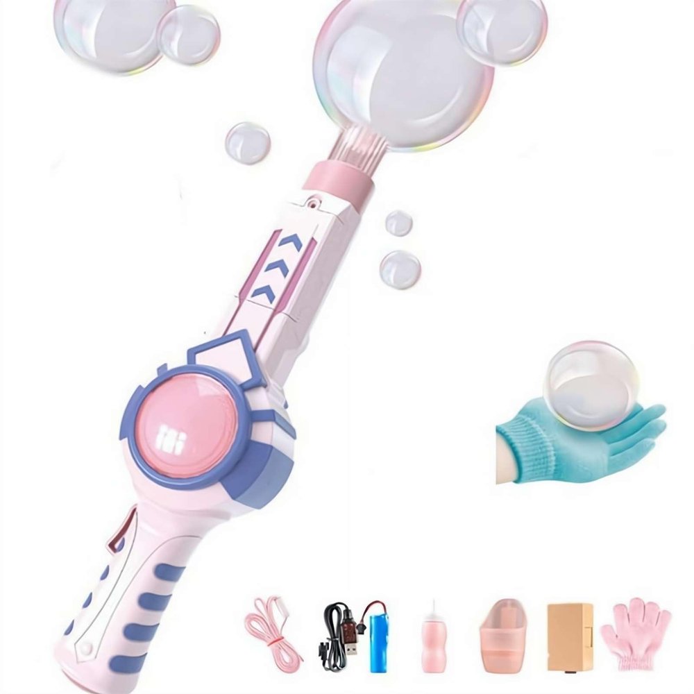 Elastic Bubble Fog Wand,Bubble Makers Machine Elastic Bubble Fog,Colorful Bubble Makers,Interactive Bubble Wands Toys,Rechargeable Bubble Wand with Lights for Party,Summer Outdoor Games