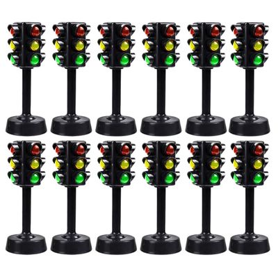 Garneck 12Pcs Kids Traffic Light Toy Simulation Mini Traffic Signal Light Lamp Models for Early Education - Street Construction Signs Playset for Child Toddler