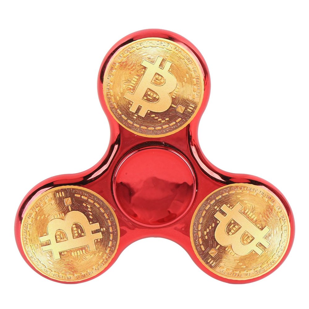 Cffuvros Metal Fidget Rotate for Adults, Stainless Steel Infinity Gear Fidget Toy, Gyro ABS Electroplating Sensory Rotate for Stress Relief Smooth Rotation (Red)