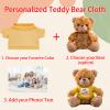 FAHOXUMR Personalized Teddy Bear Clothes with Photo Text, Custom Stuffed Animal Clothing Fit 8-16inch Stuffed Bear Clothes, Personalized Doll Clothing Make Your Own Plush Doll Shirt view 2