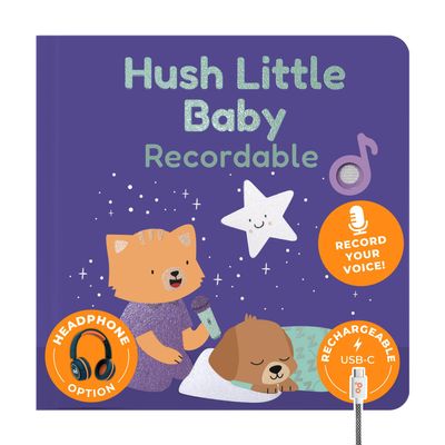 Cali's Books Hush Little Baby Recordable Music Book Toddlers 1-3 Years Old - Lullaby Rhymes Musical Book, Headphone Jack, Interactive Sound Book, Voice Recording Song Toy Children Girls Toddler Boys