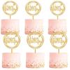 10 PCS Happy Birthday Cake Topper Set, Gold Acrylic Happy Cupcake Toppers, Birthday Decorations for Children or Adults view 1