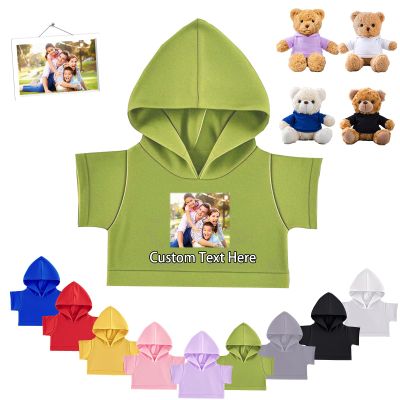FAHOXUMR Personalized Teddy Bear Clothes with Photo Text, Custom Stuffed Animal Clothes Fit 8-16inch Stuffed Bear Clothing, Personalized Doll Clothing Make Your Own Plush Doll Shirt