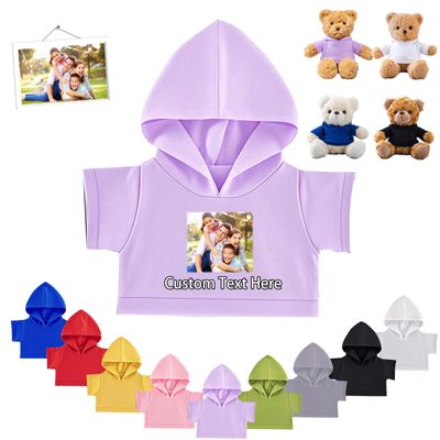 FAHOXUMR Personalized Teddy Bear Clothes with Photo Text, Custom Stuffed Animal Clothes Fit 8-16inch Stuffed Bear Clothing, Personalized Doll Clothing Make Your Own Plush Doll Shirt