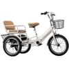 3 Wheels Bicycle,Rickshaw Tricycle with Pedals,Tandem Trike with Back seat,seat with Belt and armrest,Front and Rear Wheel Brakes,Outdoor Cruiser Bike,Pneumatic tire Spoke Wheels view 1