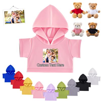 FAHOXUMR Personalized Teddy Bear Clothes with Photo Text, Custom Stuffed Animal Clothes Fit 8-16inch Stuffed Bear Clothing, Personalized Doll Clothing Make Your Own Plush Doll Shirt