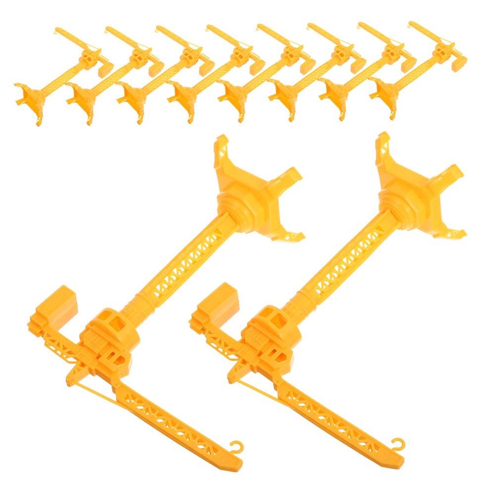 INOOMP 10PCS Heavy Crane Vehicle Set Portable Manual Lift Tower Crane for Engaging Construction Playset for Indoor and Outdoor Activities Educational Fun for Young Engineers