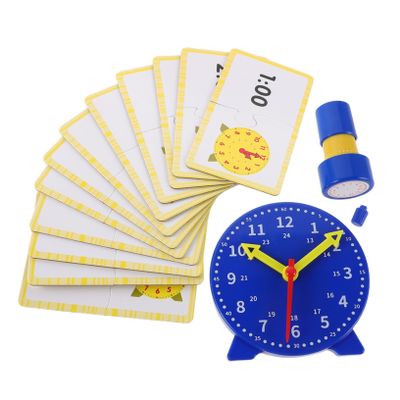 Abaodam 1 Set Teaching Clock Set with Stamp Hand Analog Clock Model for Learning Comprehensive Classroom and Homeschool Supplies Portable and Realistic Design for Boys