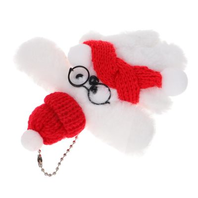 Beavorty Plush Dog Pendant with Scarf and Glasses Unique Bag Hanging Decor for Keychains and Backpacks Cute Stuffed Dog Doll for Christmas and Party Favors