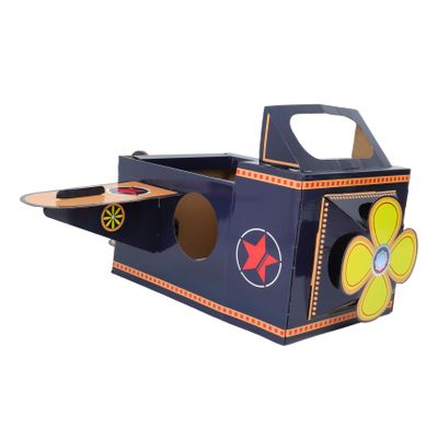 KALLORY Wearable Cardboard Airplane for DIY Craft Kit with Rotating Fan Educational Plaything for Imaginative Play Easy Assembly for Family Bonding Activities Design