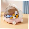 HOOTNEE Cute Pink Baby Stroller Storage Box Portable Dustproof Organizer for Toys Cosmetics and Jewelry Multi-Grid Design for Nursery and Desk Use view 4