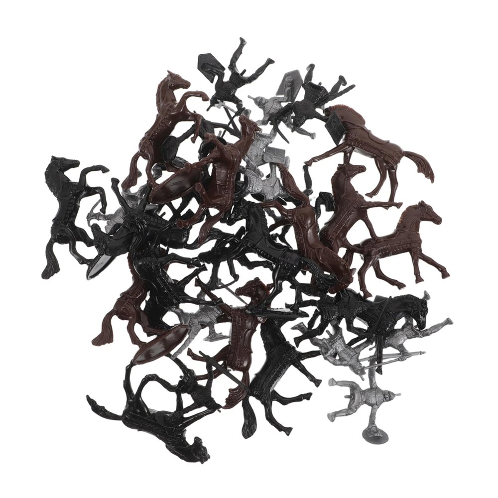 ARTIBETTER 32PCS Medieval Soldier Models Detailed Knight Figures for Collectors Enhances Home Decor for Historical Role Playing Gaming Activities