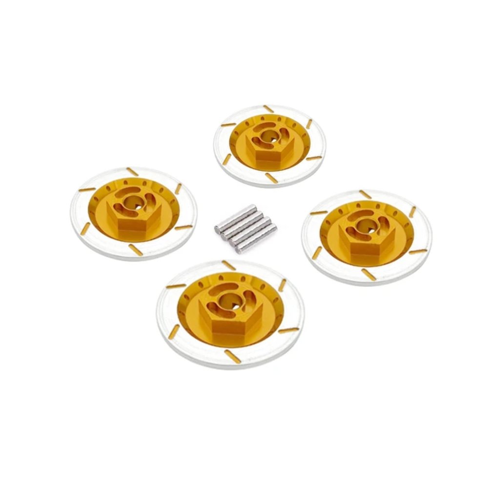 RC Car Upgrade Parts for MN86 MN86S MN86K MN86KS 1/12 Tire Brake Disc with Adapter RC Car DIY for Climbing RC Car Spare Parts Upgrade Parts Accessories(Yellow)