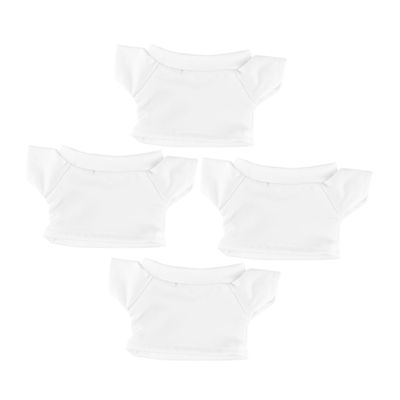 Ciieeo 4pcs Bear Shirt Set for Small Dolls Plush Toy Clothes Soft Wear-Resistant Animal T-Shirt for Stuffed Animal Decoration