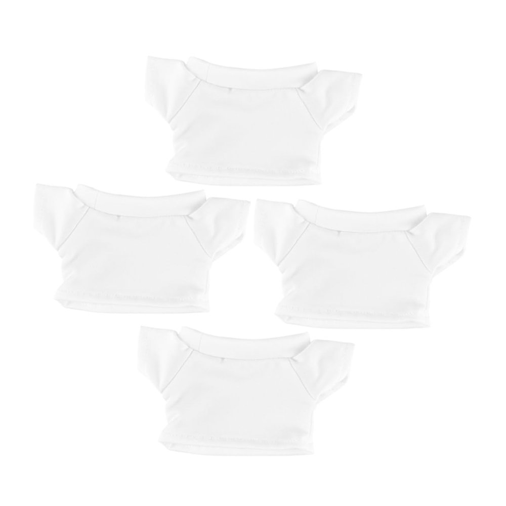 Ciieeo 4pcs Bear Shirt Set for Small Dolls Plush Toy Clothes Soft Wear-Resistant Animal T-Shirt for Stuffed Animal Decoration