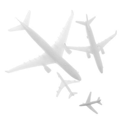 Garneck 4pcs Miniature Airplane Figurines for Desktop Micro Landscape Creative Plastic Aircraft Models with