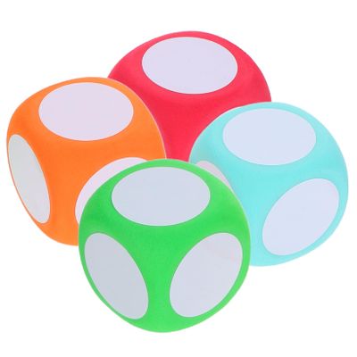 BESPORTBLE 4pcs Learning Cube Erasable Foam Dice for Classroom Teaching Blank Foam Dice Cubes Erasable Surface for Students