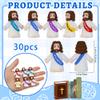 Bamamon 30 Pcs Little Jesus Figures, Mini Jesus Figurines in Bulk Easter Jesus Loves You Tiny Christ Toys to Hide and Seek Sunday School Religious Party Favors Baptism Gifts for Easter Egg Stuffers view 2