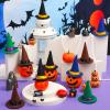 ZHWKMYP 20Pcs Mini Witch Hat, Blue Green Brown Black Mini Witch Hats for Crafts Halloween Party Decor view 2