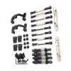 RC Spare Part for WPL C14 C24 C24-1 C54 1/16 Metal for Chassis Link Rod Pull Rod Mount Shock Absorber Drive Shaft Set Modification RC Car Upgrade Parts(Black) view 1