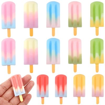 14Pcs Fake Ice Cream, Realistic Simulation Fake Ice Cream Props Resin Food Popsicles Model
