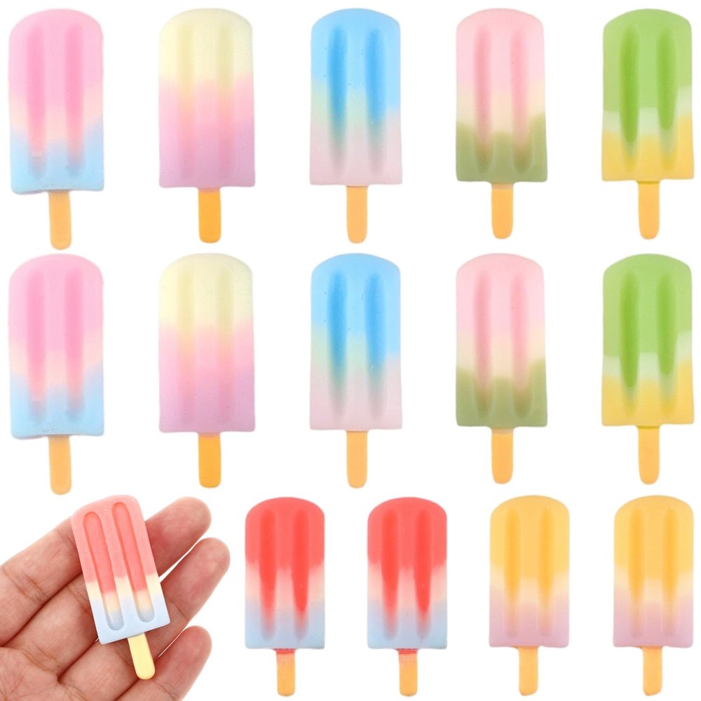 14Pcs Fake Ice Cream, Realistic Simulation Fake Ice Cream Props Resin Food Popsicles Model