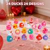 24 Pack Rubber Ducks Jeep Ducking with a Bag- 2" Valentine's Day Assortment Duckies for Jeep Duck Valentine's Themed Cruise Duck for Pool, Party Favors, Birthday Gifts, Kids Swimming Water Bath Toys view 3