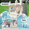 10FT Inflatable White Bounce House,Indoor & Outdoor Bouncy Castle with Air Blower,Ball Pool and Slide for Wedding Party Kids Birthday Party view 4