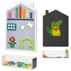 Bolocon Vertical Building Brick Base Plate & Chalkboard, 2-Sided Activity Panel and Blackboard for Kids&Toddlers Playroom, Compatible with All Major Block Brands (House-Shaped Surface w/Storage Box) view 2