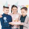 YHEZXUN Birthday King Tinplate Badge Pin Sky Blue Satin Fabric Happy Birthday Themed Button Pin Party Decorations Award Ribbon Badge view 3