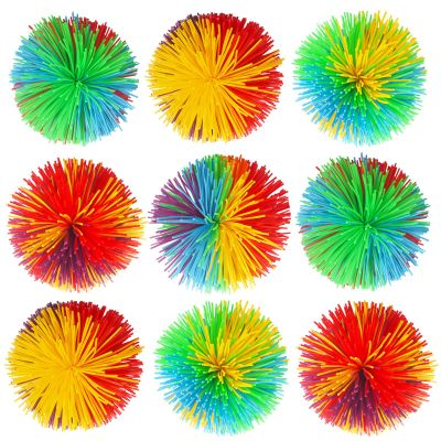 20 PCS Rainbow Stringy Balls-Sensory Fidget Stress Balls, Soft Silicone Bouncy Stress Balls, Rainbow Fidget Party Favors Toy.