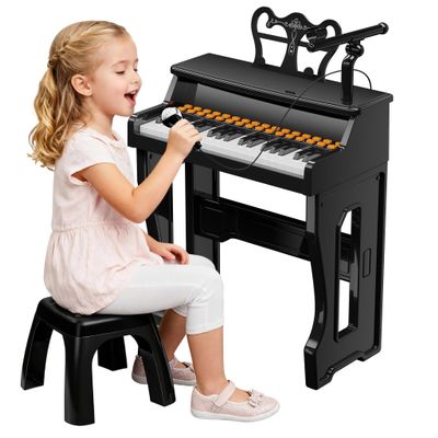 Poiacmvoia Keyboard Piano Toy for Kids 37-Key Toddler Keyboard Musical Instrument Mini Piano Educational Music Pianos Toys with Microphone, Christmas Birthday Gifts for Age 3 4 5 6 Years Old
