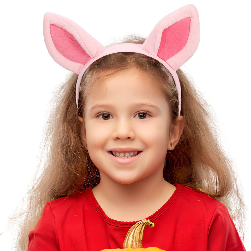 FAVOMOTO Plush Pig Ears Headband, Halloween Animal Ears and Horns Fancy Dress up Performance Prop for Halloween Carnival Theme Party Cosplay