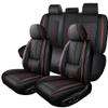 QUFEI Full Set Seat Cover for Suzuki Aerio/Forenza/Grand Vitara/Kizashi/Reno/SX4,Leather Car Seat Covers,Waterproof Automobile Seat Protectors(Black Red,Standard) view 1