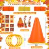 4 in 1 Fall Festival Thanksgiving Party Games with Ring Toss, Plastic Cones, Bean Bags, 3-Legged Race Bands, Thanksgiving Games for Family Boy Girl Adult Carnival Friendsgiving Outdoor Yard Activities view 2
