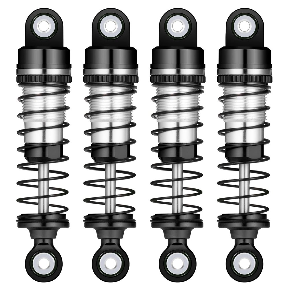 1/18th Aluminum RC Car Shocks 42mm Extended Shock Absorber Damper for 1:18 FMS LC80 FCX18 RC Crawler Car (Black)