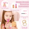 Wooden Makeup Toy Set, Pretend Play Makeup Kit for Toddlers Realistic Beauty Salon Set for Girls with Eyeshadow Lipstick Perfume Brush and Cosmetic Bag Birthday Gifts for Girls Toys Kids Aged 3 4 5 6 view 4