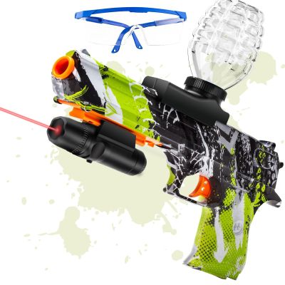 Electric Gel Ball Blaster Pistol for Teens  Automatic Orby Gel Gun with Laser Sight & Goggles, Top-Loading Design, Outdoor Backyard Team Games Toy, Gift for Ages 14+ (Desert Eagle Style, Green)