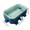 104.50x68.10x20.40inch Foldable Swimming Pool for Adults & Kids, Portable PVC Outdoor Collapsible Pool for Dog Backyard, Garden, Patio,Easy Setup & Storage view 2