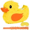Birchio Duck Pinatas Bundle with a Blindfold and a Bat(16.5 x 12.6 x 4 Inches), Perfect for kid's Birthday Parties, Farm Animal Theme Parties and Decorations view 1