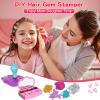 Pluspace Hair Gem Stamper Kit for Girls Ages 6-15-600+ Hair Gems & Glitter Patches, No-Glue Bedazzler Tool, Reusable Princess Hair Accessories, DIY Craft Gift for Kids Birthday Christmas Easter view 2