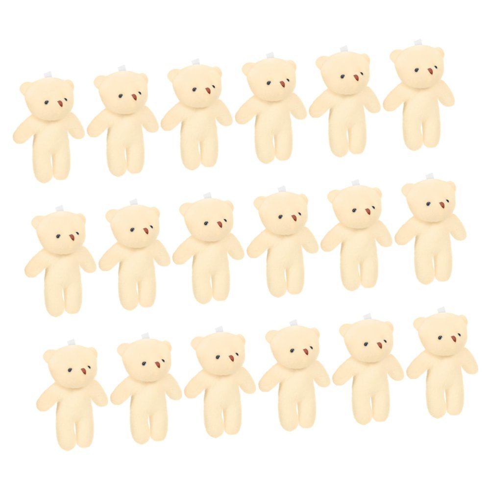 HOMOBABE Adorable Mini Bear Plush Toy Cute 18-Piece Bear Figurines Hanging Pendants for Boys and Girls for Bag Supplies and Party Decorations