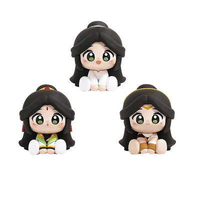 3pcs Xie Lian Figure Hua Cheng Statue Mini Anime Cake Topper, 8cm Xie Lian Look up Figure Model, Handmade Desktop Decoration Collectible Gifts