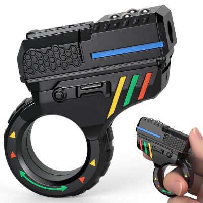 3D Fidget Spinner Slider Toy, EDC Finger Ring Pad Clicer Pistol Hand Roller Desk Sensory Play Toy for Focus Stress Relief, Valentine's Day Gift for Boy Teen Men (Plastic)