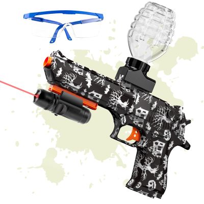 Electric Gel Ball Blaster Pistol for Teens  Automatic Orby Gel Gun with Laser Sight & Goggles, Top-Loading Design, Outdoor Backyard Team Games Toy, Gift for Ages 14+ (Desert Eagle Style, Blak Skull)